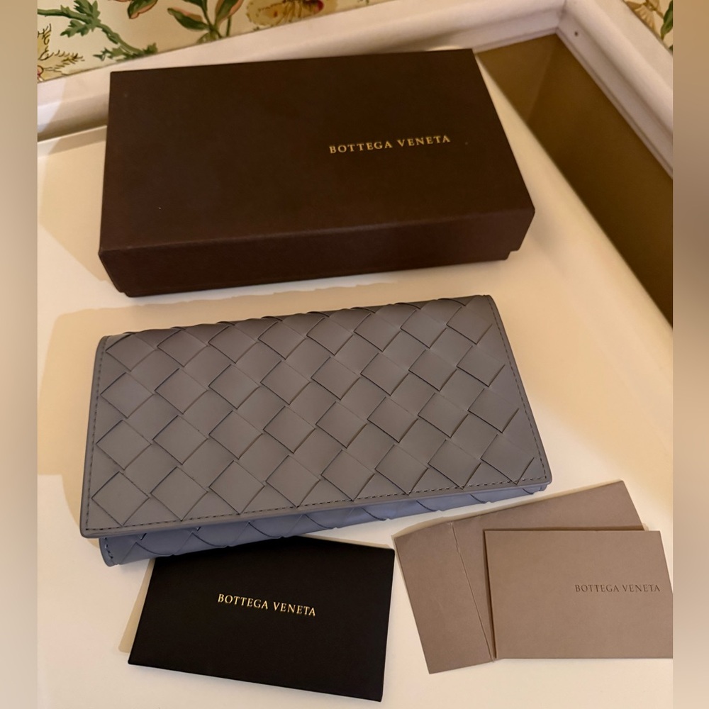 Bottega Veneta Grey Intrecciato Wallet